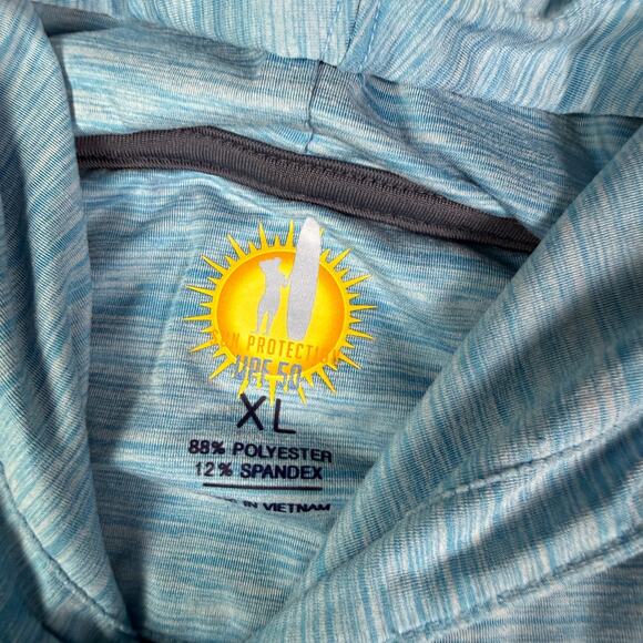 Johnnie O Talon Hoodie Mens XL Blue Biarritz Featherweight Performance Golf UPF - Picture 3 of 8